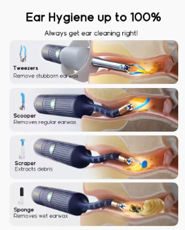 bebird可视挖耳勺蜂鸟蛇形可弯曲带镊子耳勺掏耳神器bebird3Plus